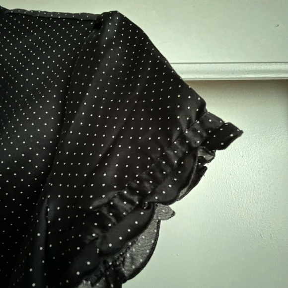 Black and white pokdadot vintage blouse - Picture 2 of 4